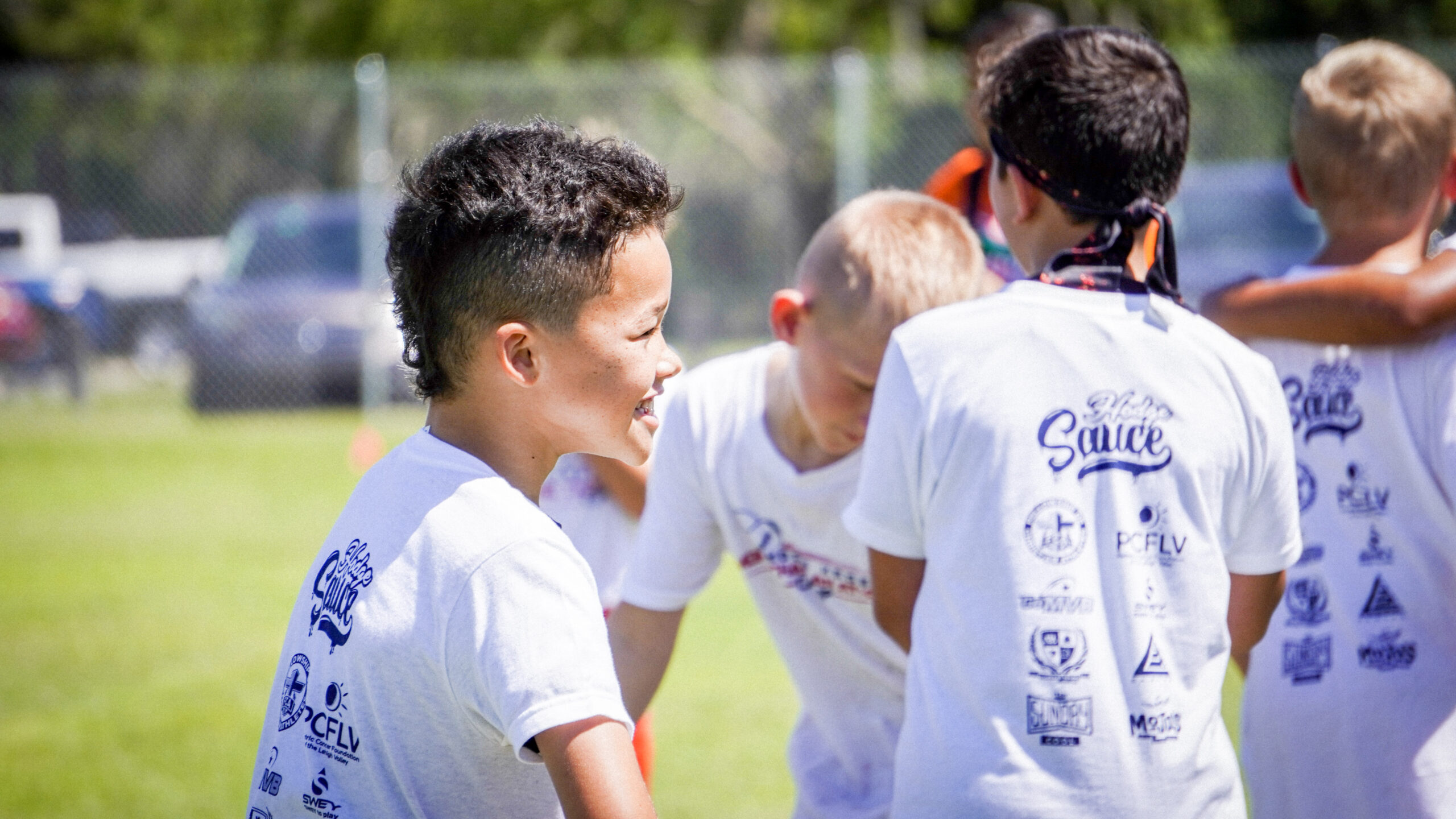 Young athletes at the Jaydon Hodge More Than an Athlete Camp